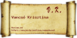 Vancsó Krisztina névjegykártya